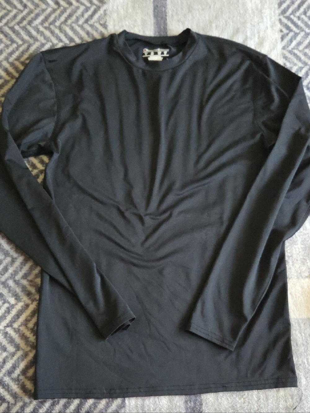 Champion Men's Black Long Sleeve Crewneck Shirt